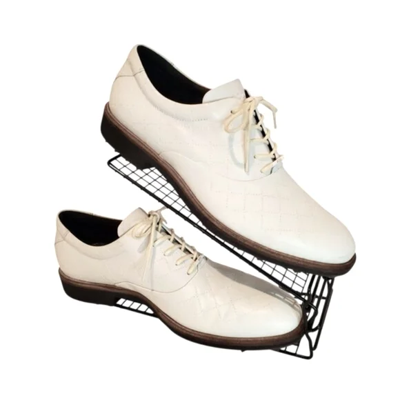 ECCO SZ US 11 - 11.5 EU 45 Golf Classic Hybrid Men's White Leather Golf Shoe
